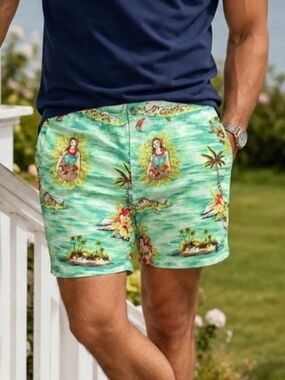 Men’s New without tag, Polo Hawaiian print shorts